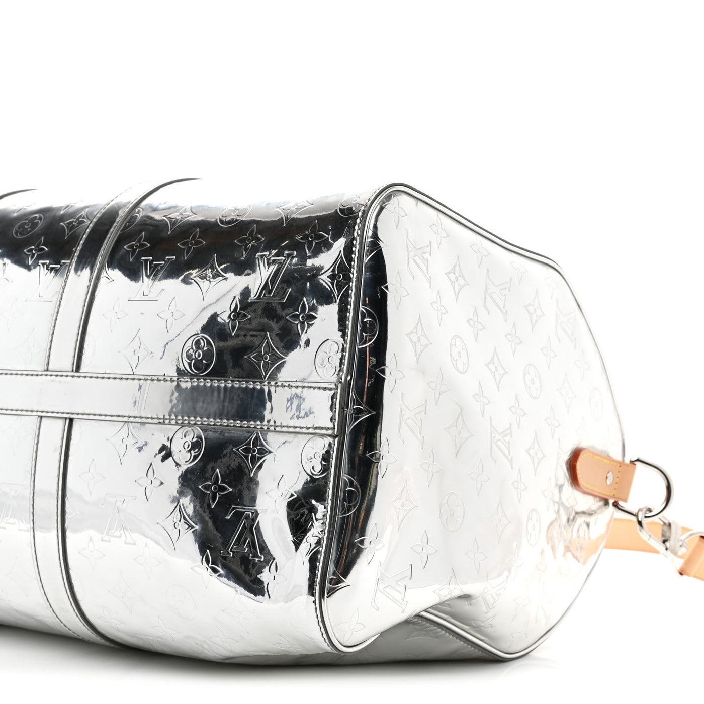 LOUIS VUITTON MONOGRAM MIRROR KEEPALL BANDOULIERE 50 SILVER