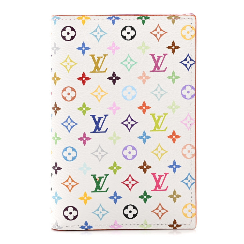 LV X TM MONOGRAM MULTICOLOR PASSPORT COVER WHITE