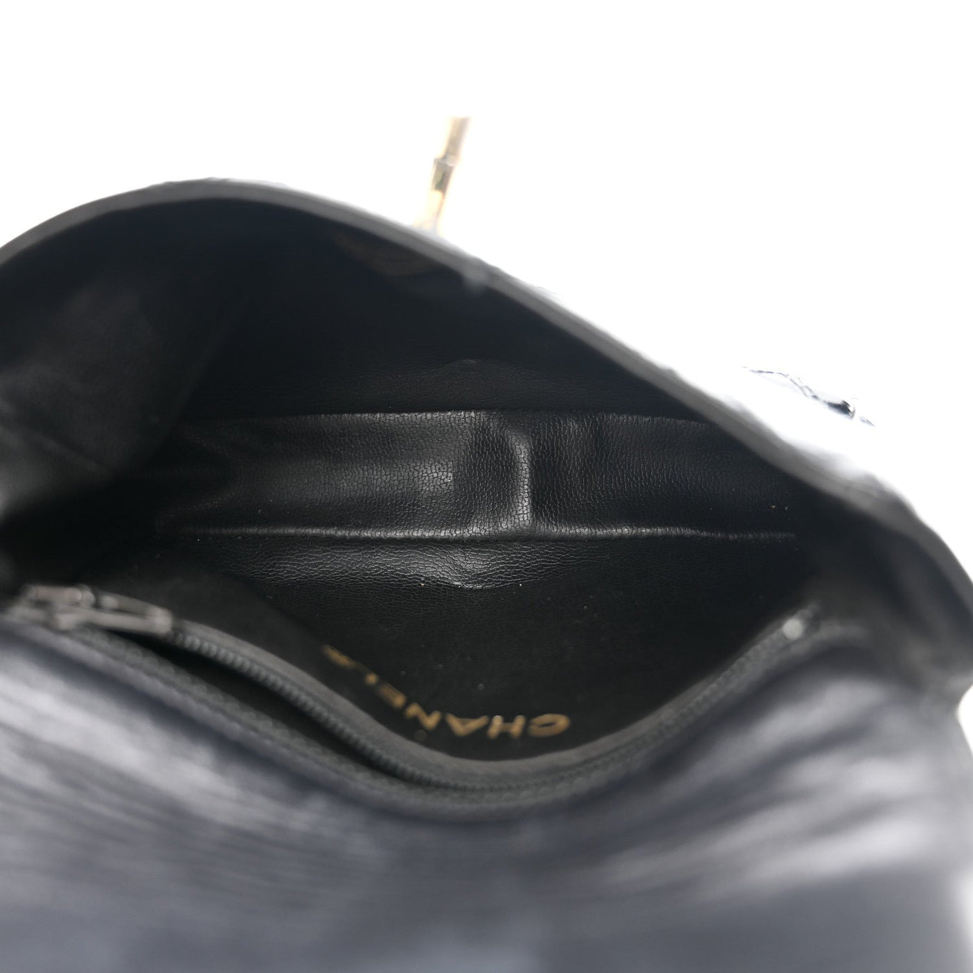 CELINE PATENT FLAP WAIST BELT BAG BLACK