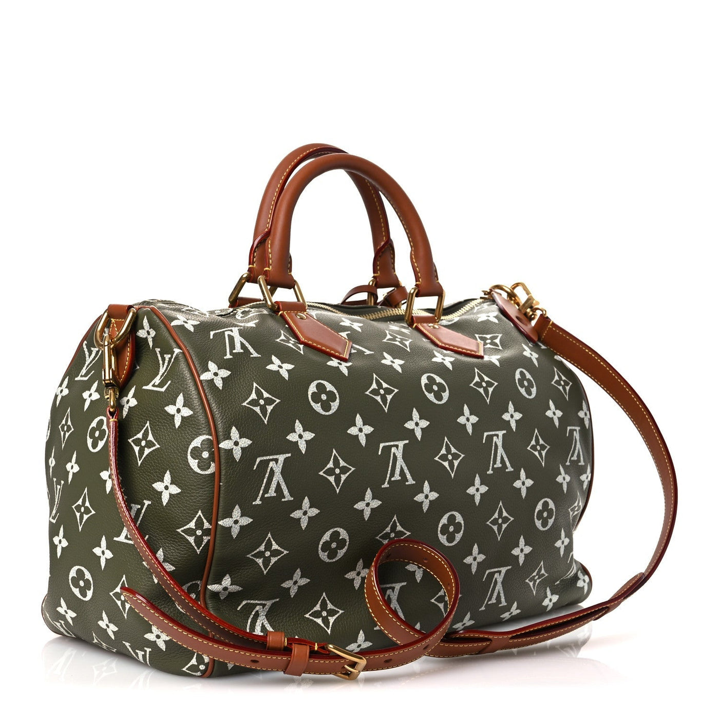 LOUIS VUITTON CALFSKIN MONOGRAM SPEEDY P9 BANDOULIERE 40 GREEN SANCHA