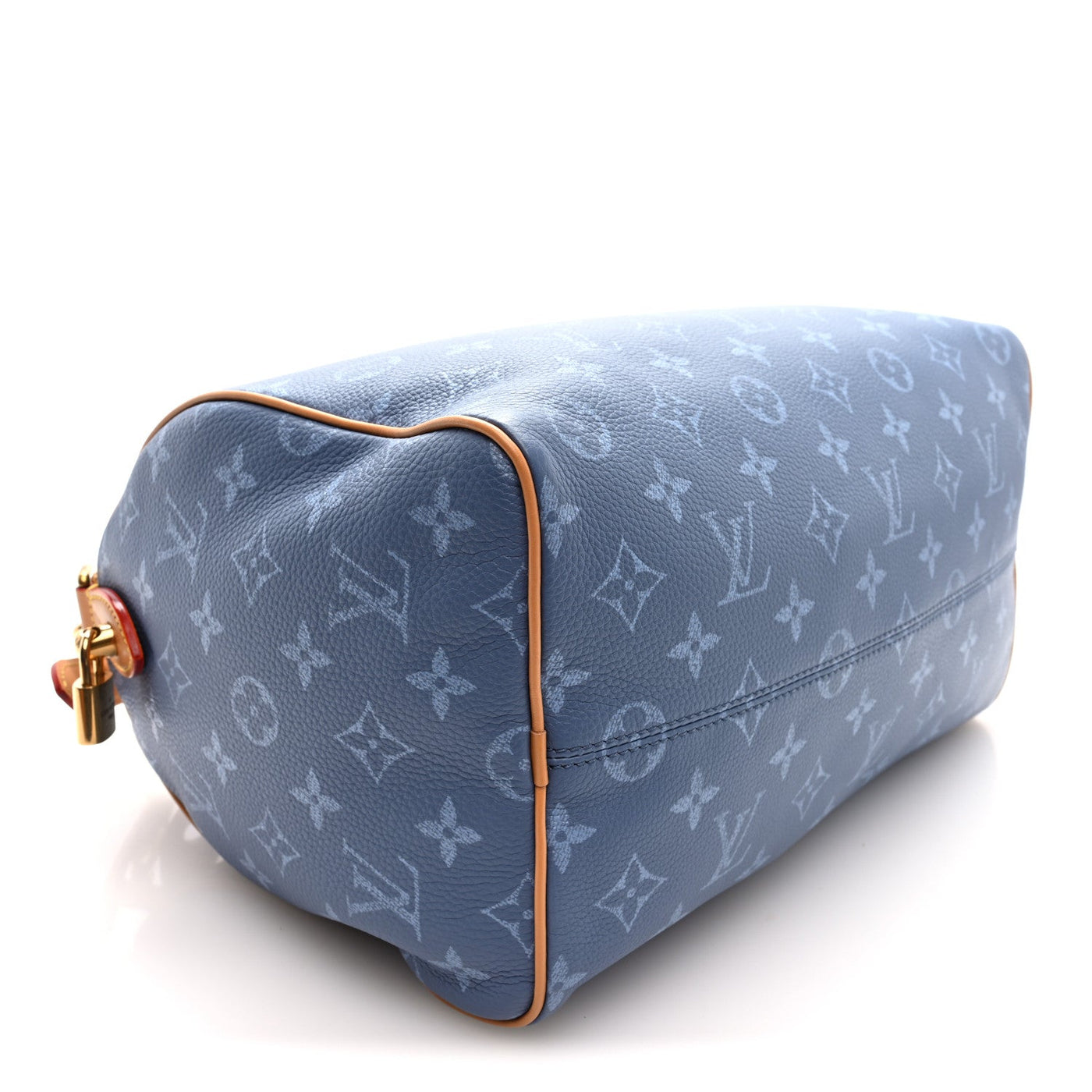LOUIS VUITTON CALFSKIN MONOGRAM SPEEDY P9 BANDOULIERE 30 SILK BLUE