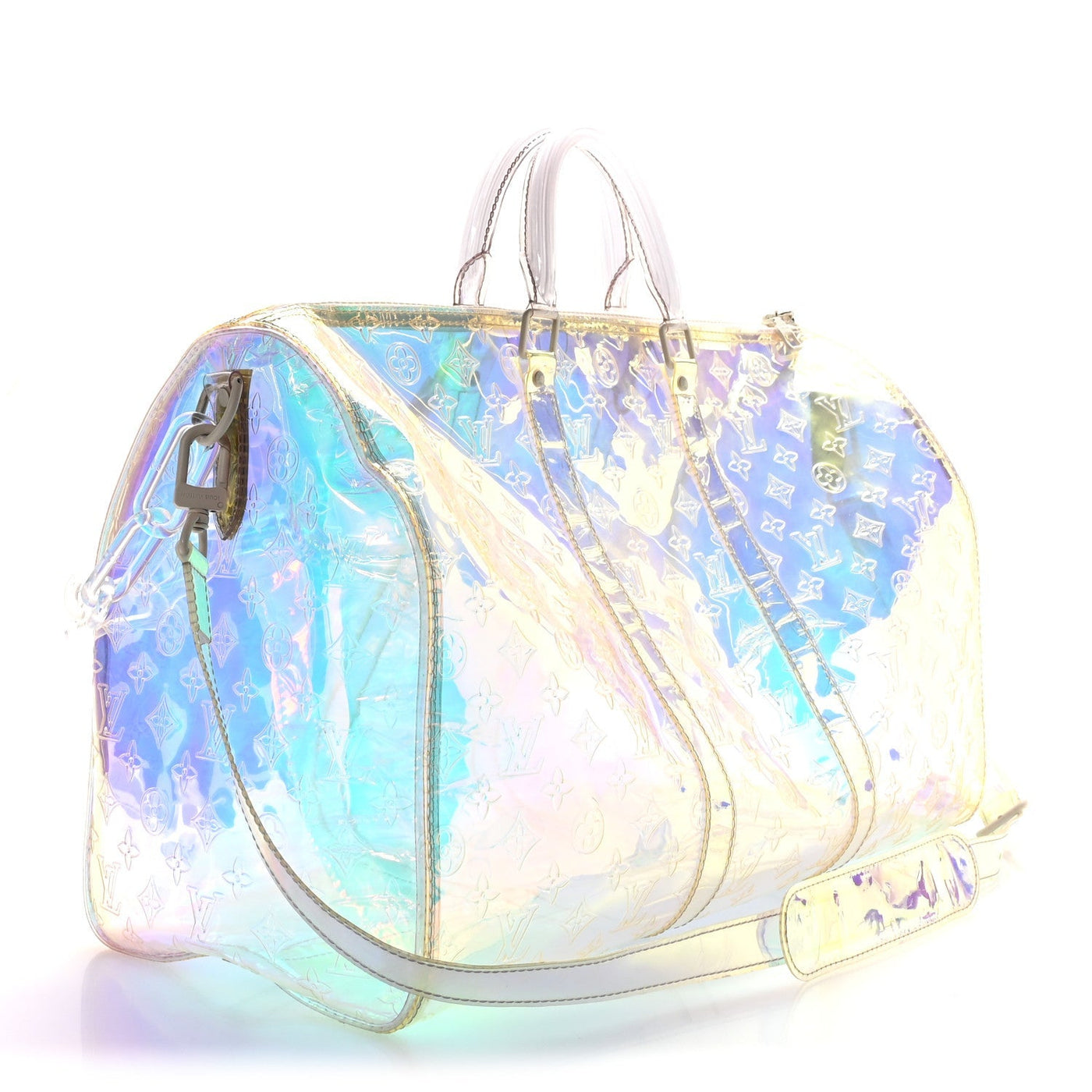 LOUIS VUITTON PVC MONOGRAM KEEPALL BANDOULIERE 50 IRIDESCENT PRISM