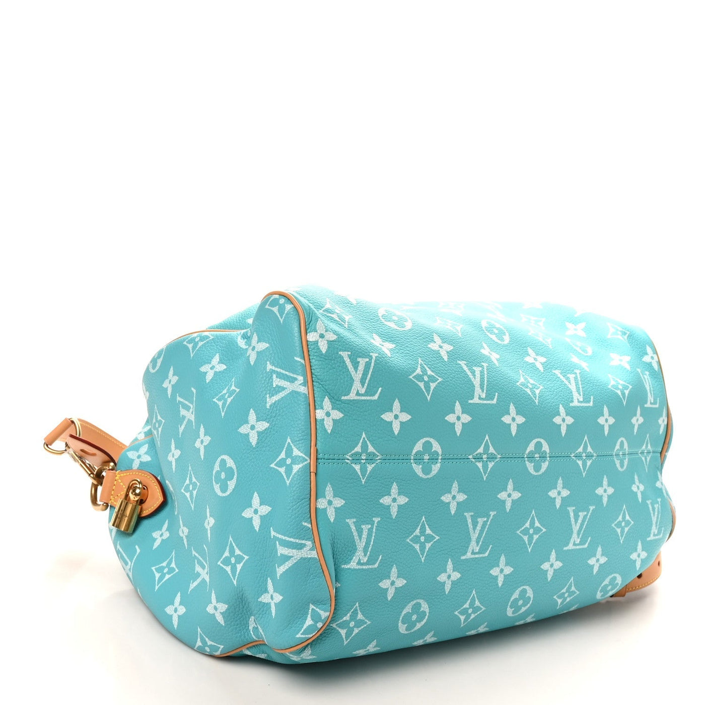 LOUIS VUITTON CALFSKIN MONOGRAM SPEEDY P9 BANDOULIERE 40 TURQUOISE