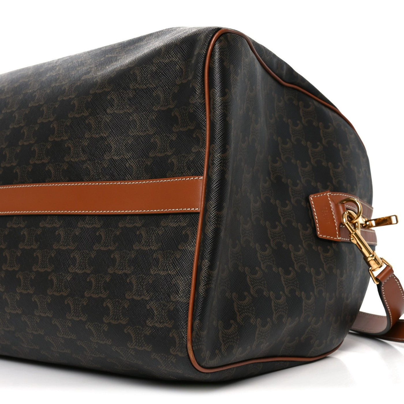 CELINE TRIOMPHE CANVAS LARGE VOYAGE DUFFLE TAN