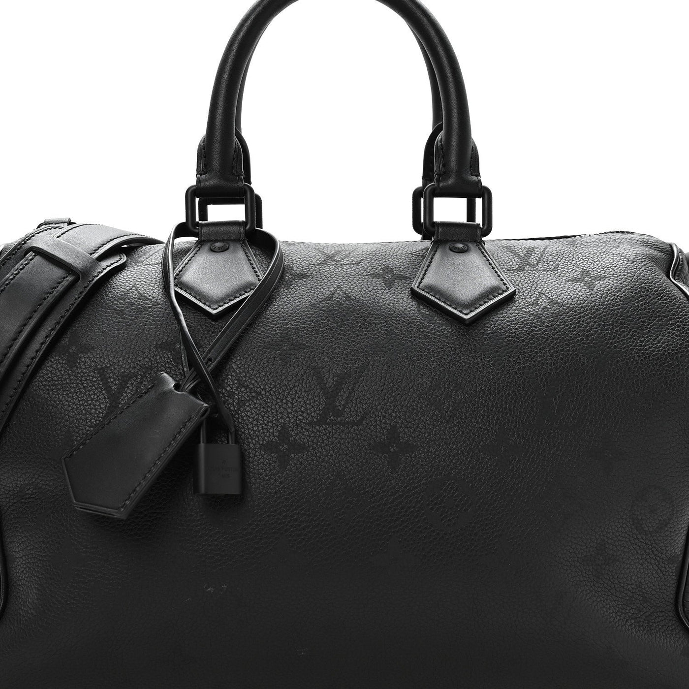 LOUIS VUITTON CALFSKIN MONOGRAM SPEEDY P9 BANDOULIERE 30 ULTRA BLACK