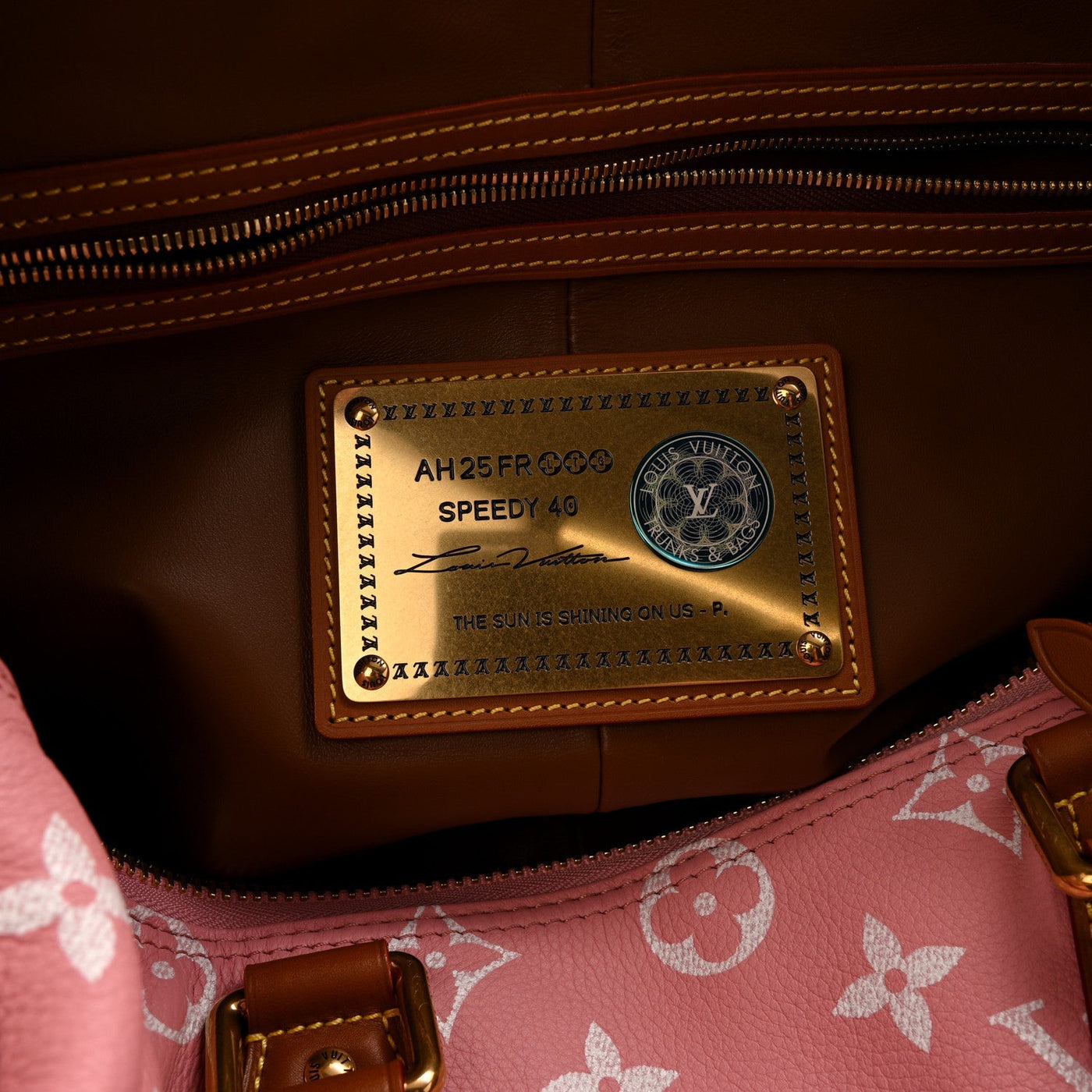 LOUIS VUITTON CALFSKIN MONOGRAM SPEEDY P9 BANDOULIERE 40 PINK SAKURA