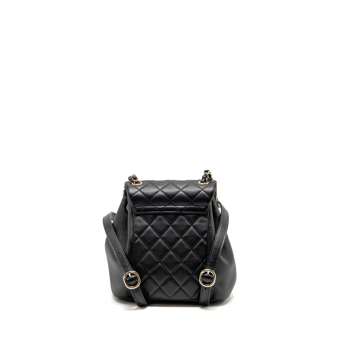 CHANEL MINI DUMA BACKPACK CALFSKIN BLACK LGHW (MICROCHIP)