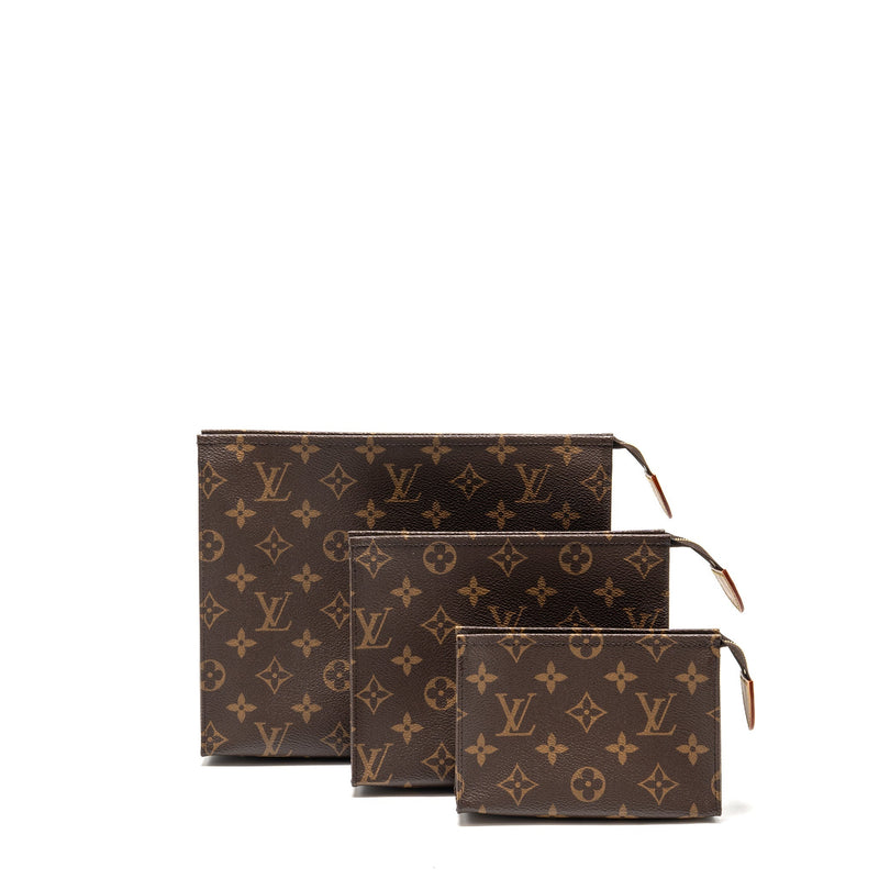 LOUIS VUITTON TRIO TOILET POUCH MONOGRAM CANVAS GHW