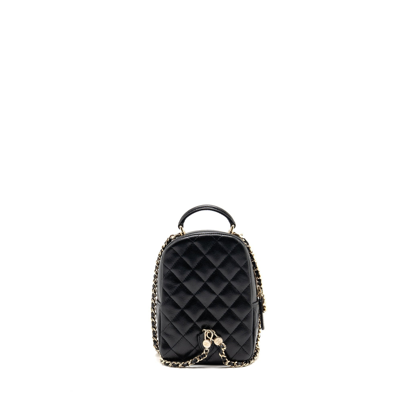CHANEL MINI BACKPACK / CROSSBODY BAG CAVIAR BLACK LGHW (MICROCHIP)