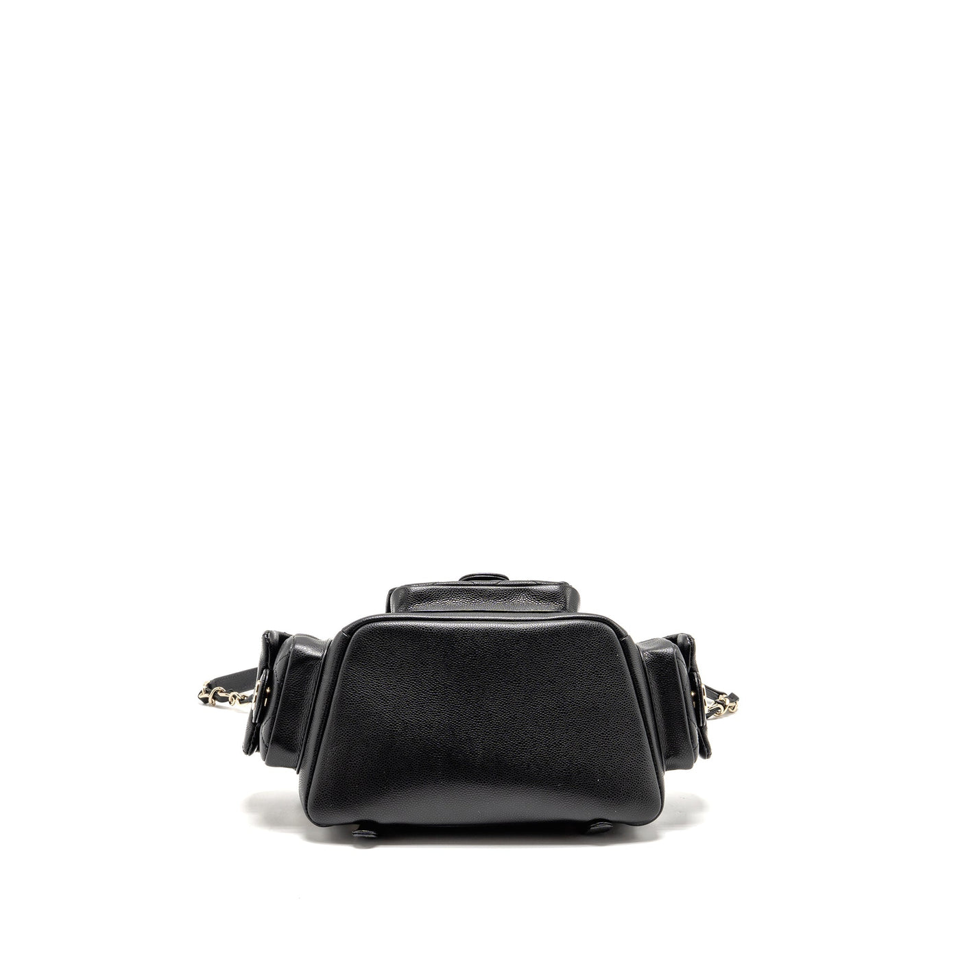 CHANEL TRIPLE POCKET BACKPACK CAVIAR BLACK LGHW (MICROCHIP)