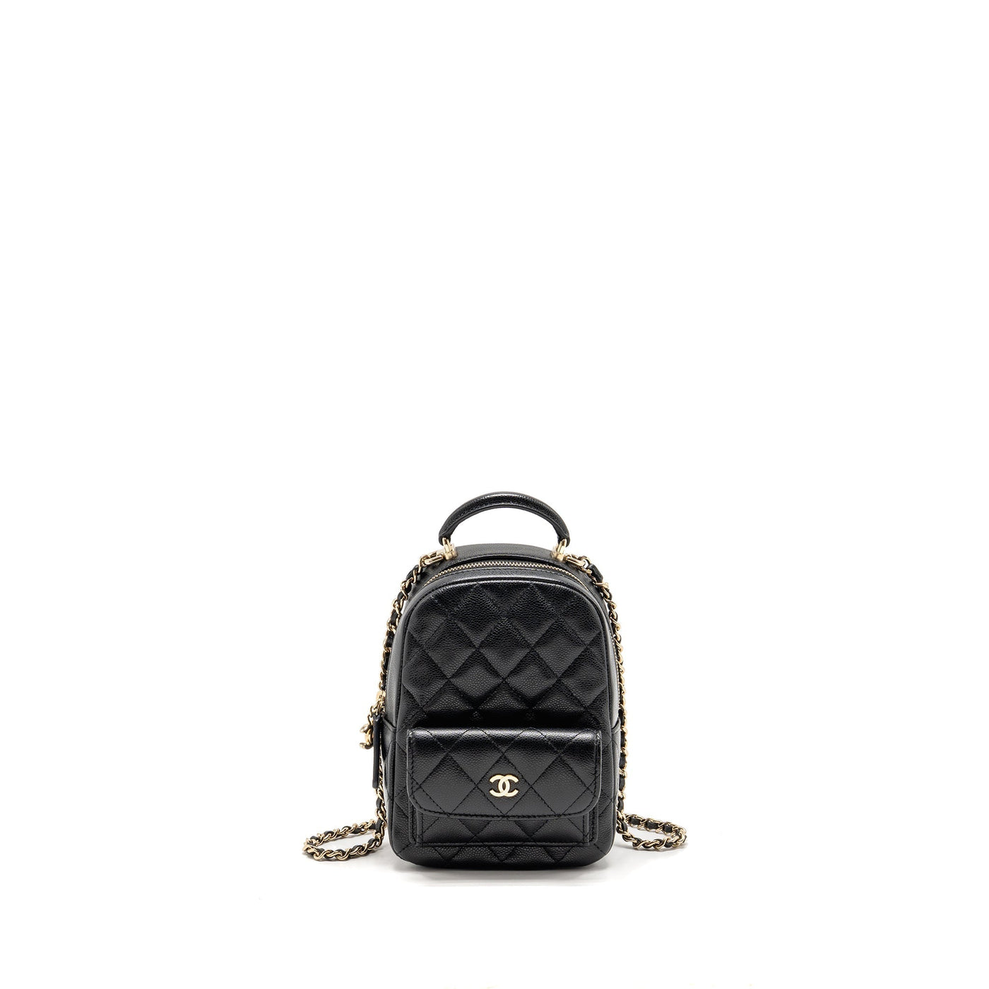 CHANEL MINI BACKPACK / CROSSBODY BAG CAVIAR BLACK LGHW (MICROCHIP)