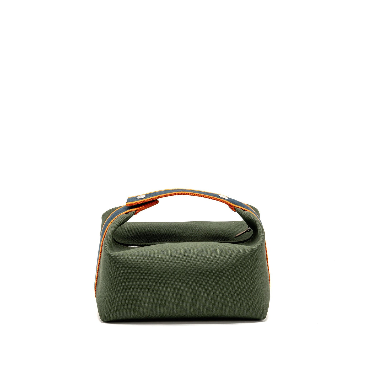 HERMES BRIDE-A-BRAC CASE LARGE MODEL CANVAS DARK GREEN/DARK BLUE/ORANGE SHW