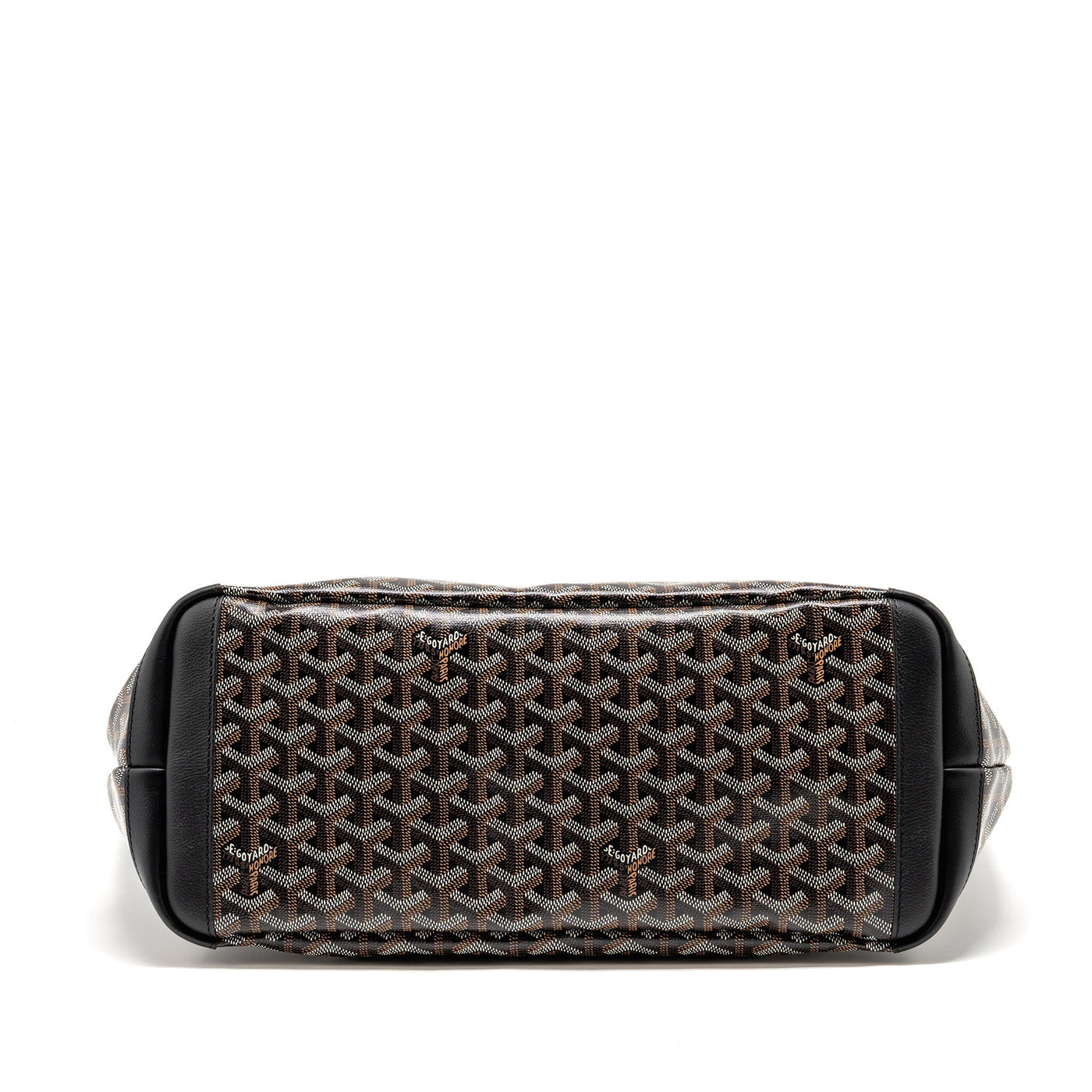 GOYARD ARTOIS MM HANDBAG GOYARDINE CANVAS/CALFSKIN BLACK SHW