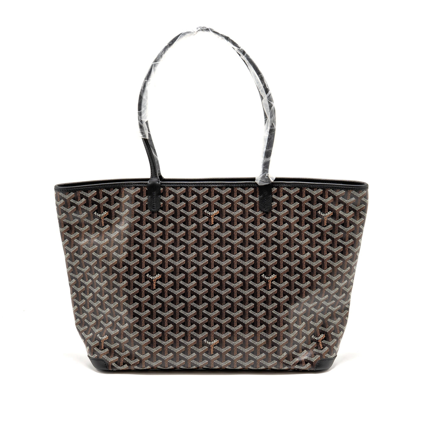 GOYARD ARTOIS MM HANDBAG GOYARDINE CANVAS/CALFSKIN BLACK SHW