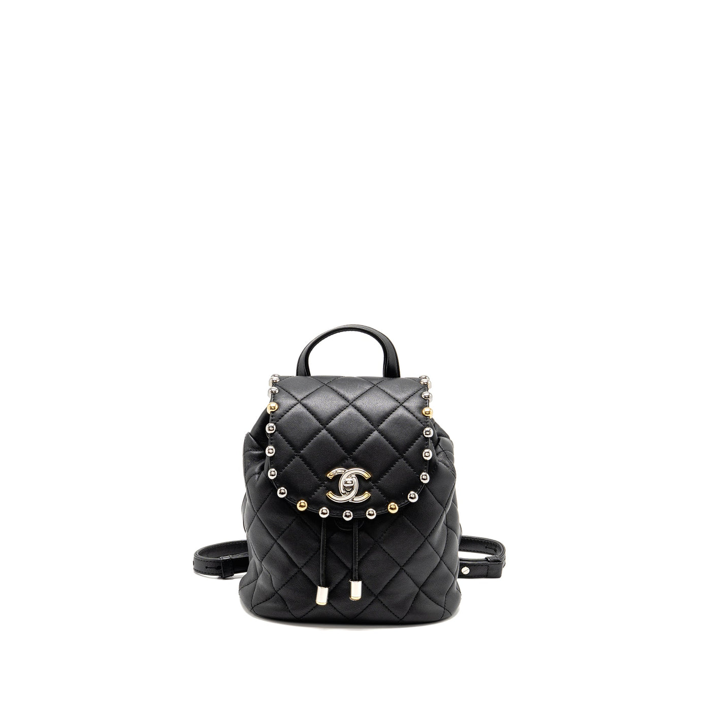 CHANEL QUILTED METALLIC BUBBLE BACKPACK LAMBSKIN BLACK MULTICOLOUR HARDWARE