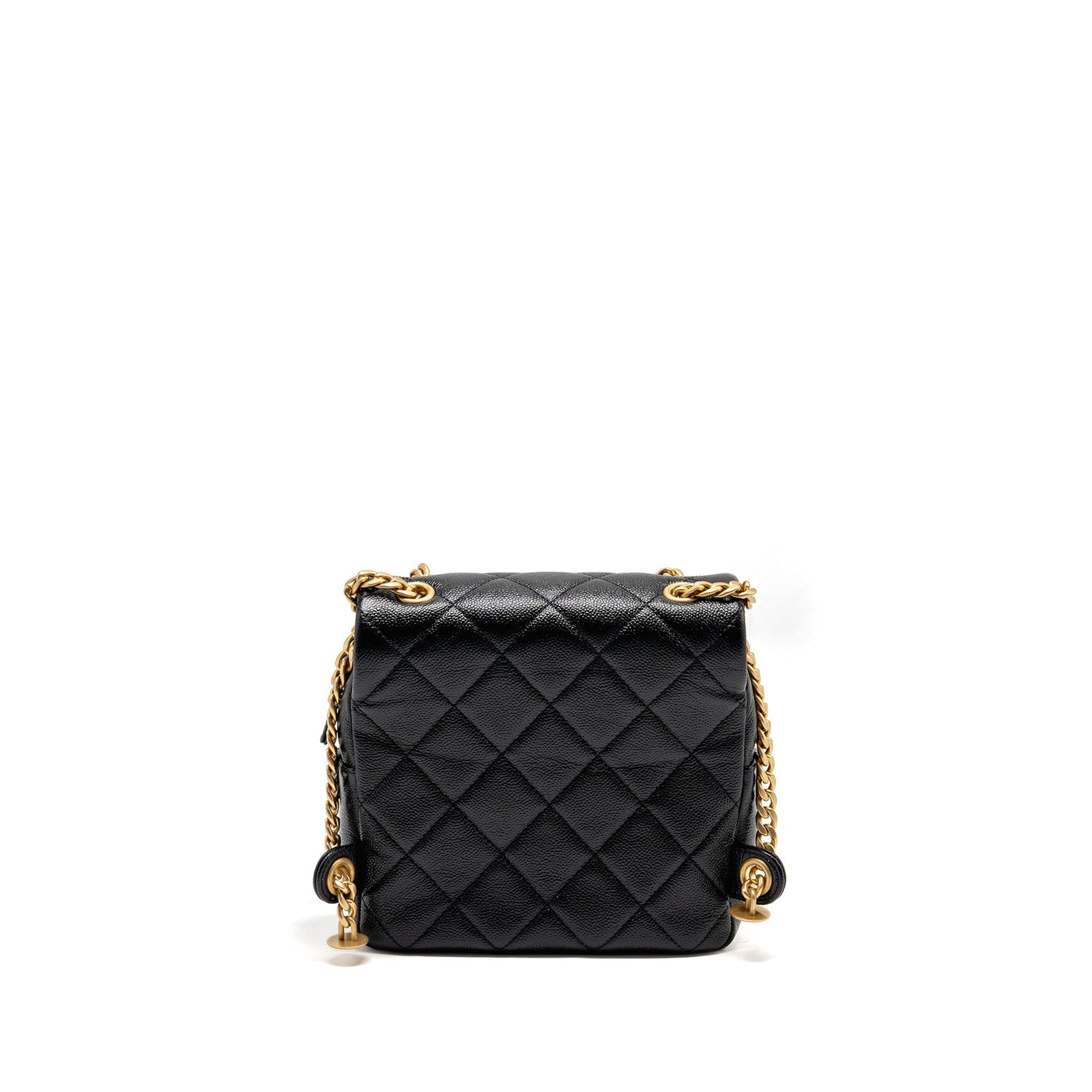 CHANEL QUILTED FLAP BACKPACK CAVIAR BLACK GHW (MICROCHIP)