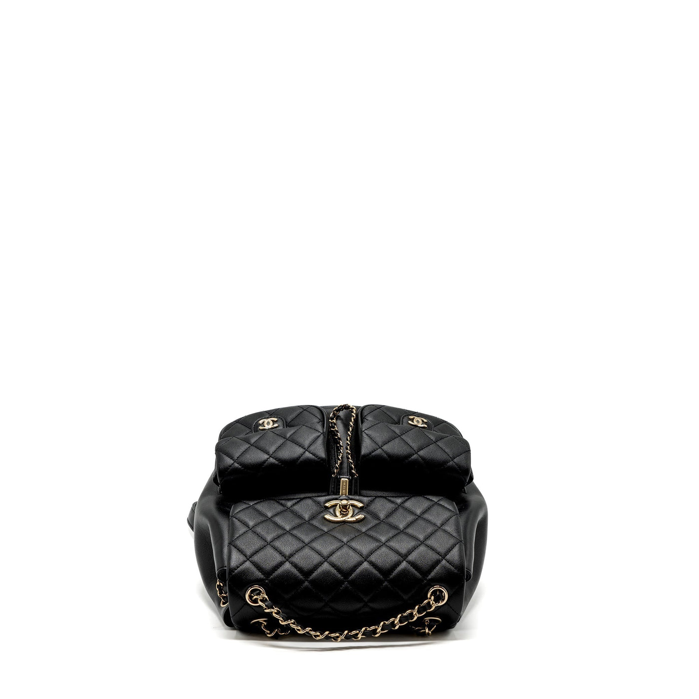CHANEL 23A TRIPLE PACK BACKPACK CALFSKIN BLACK LGHW (MICROCHIP)