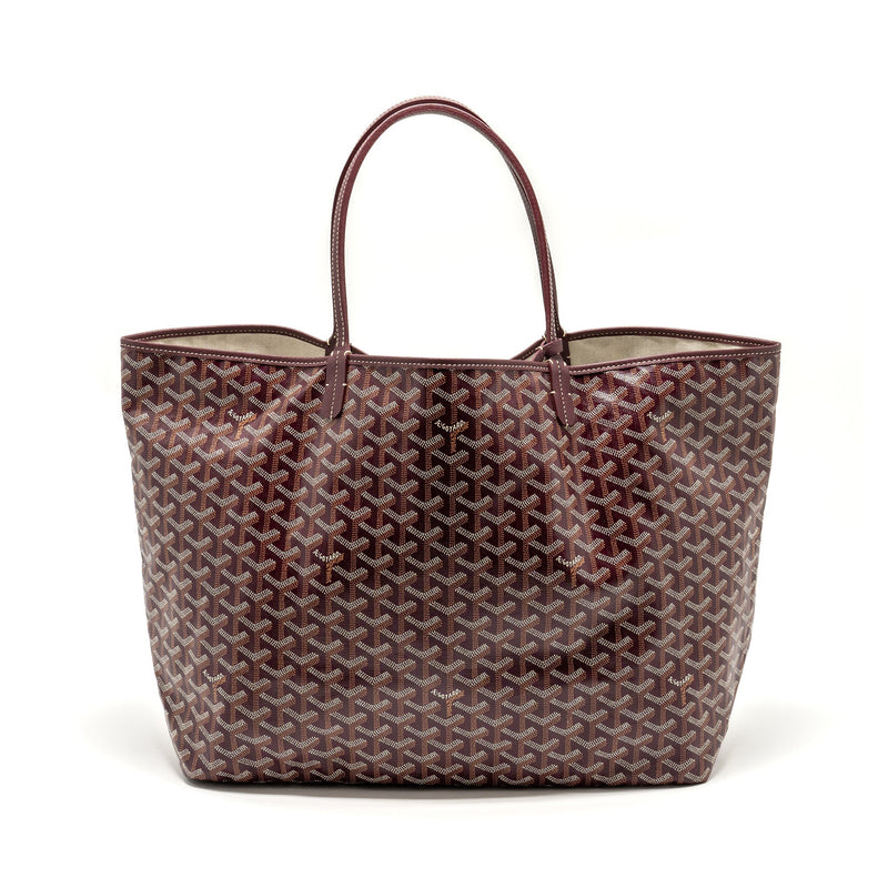 GOYARD SAINT LOUIS GM TOTE BAG GOYARDINE CANVAS/CALFSKIN BURGUNDY SHW