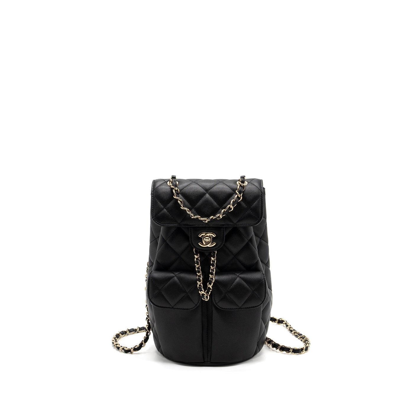 CHANEL 22S MINI BACKPACK CAVIAR BLACK LGHW(MICROCHIP)