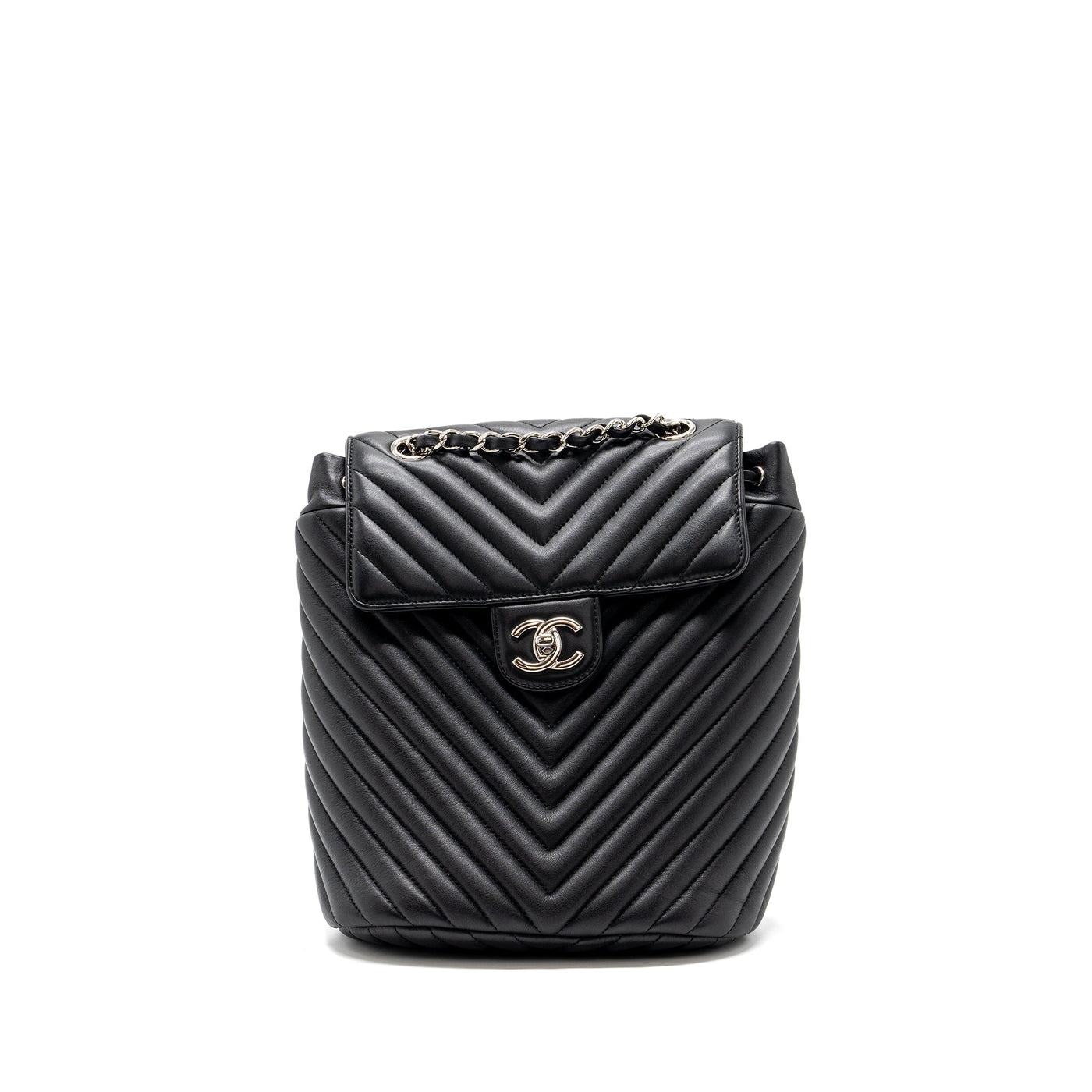 CHANEL SMALL URBAN SPIRIT  BACKPACK CHEVRON CALFSKIN BLACK SHW