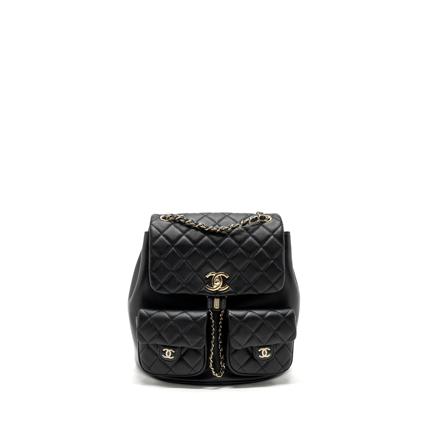 CHANEL 23A TRIPLE PACK BACKPACK CALFSKIN BLACK LGHW (MICROCHIP)