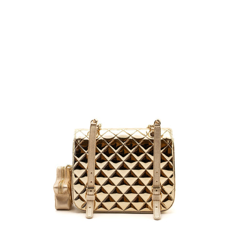 CHANEL 24C BACKPACK WITH STAR PATENT GOLD LGHW (MICROCHIP)
