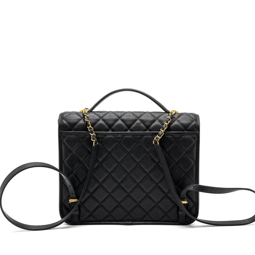 CHANEL 22K LARGE BACKPACK CAVIAR BLACK GHW(MICROCHIP)