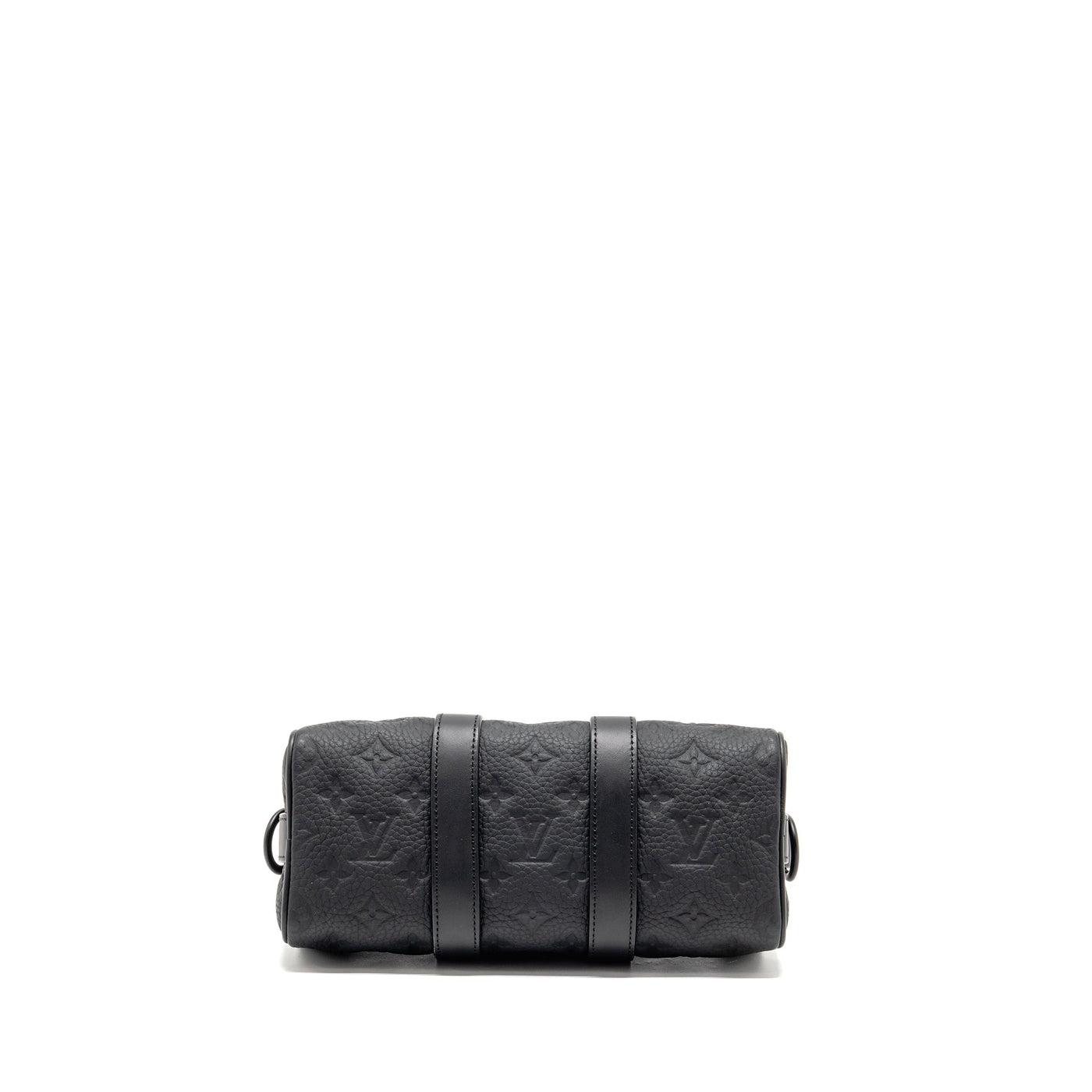 LOUIS VUITTON KEEPALL BANDOULIERE 25 MONOGRAM TAURILLON LEATHER BLACK WITH BLACK HARDWARE