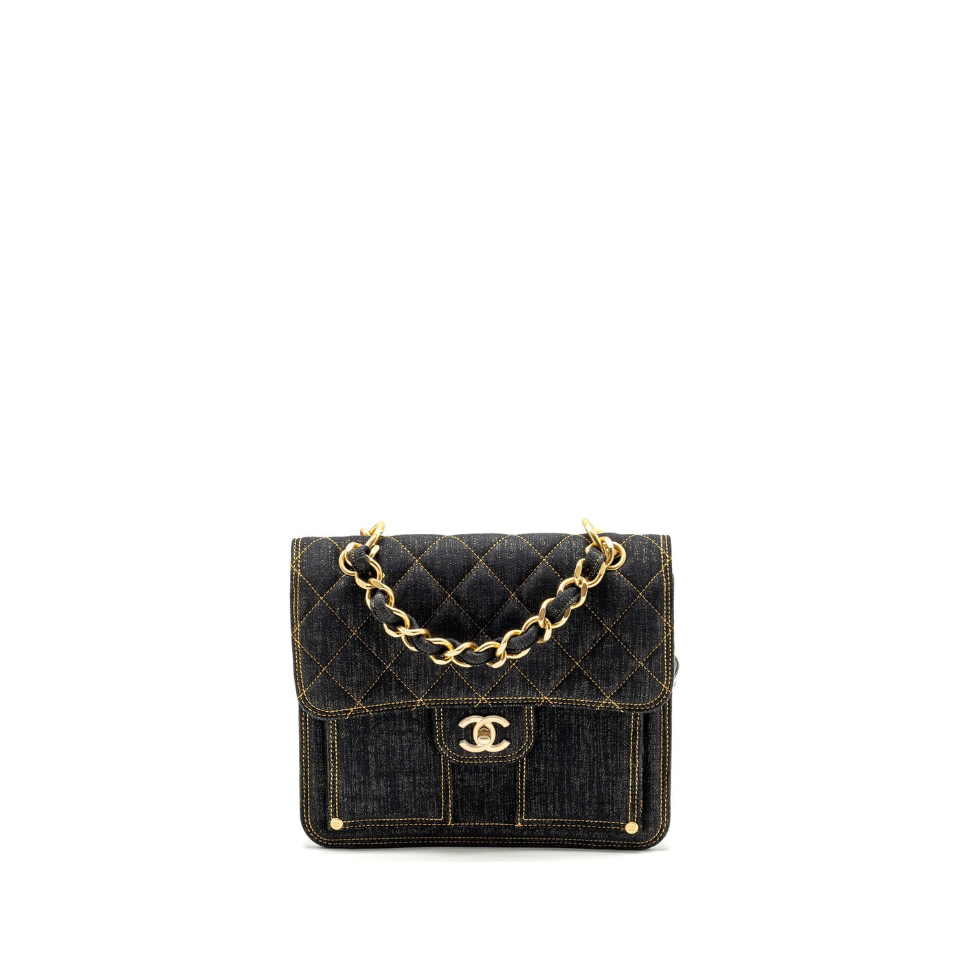 CHANEL 23S FLAP BACKPACK DENIM DARK BLUE WITH BRUSHED GHW (MICROCHIP)