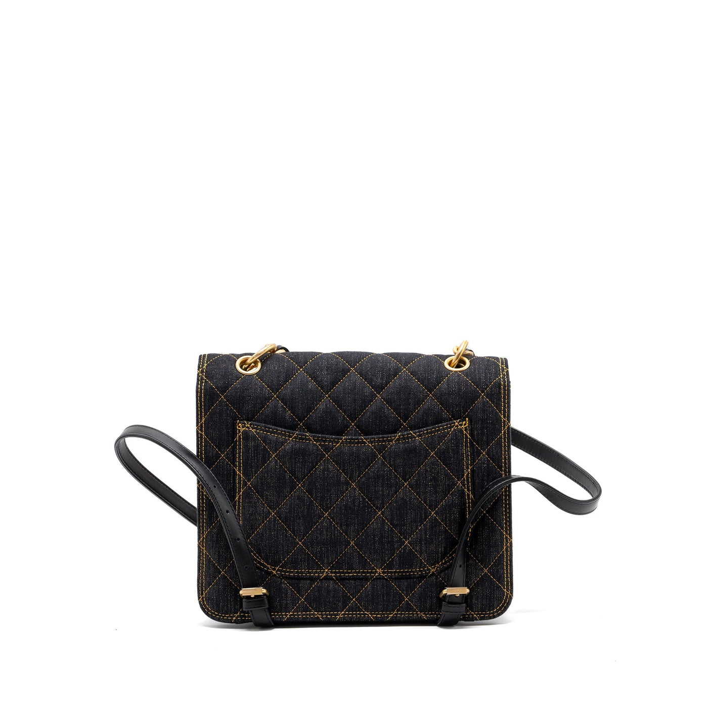 CHANEL 23S FLAP BACKPACK DENIM DARK BLUE BRUSHED GHW (MICROCHIP)