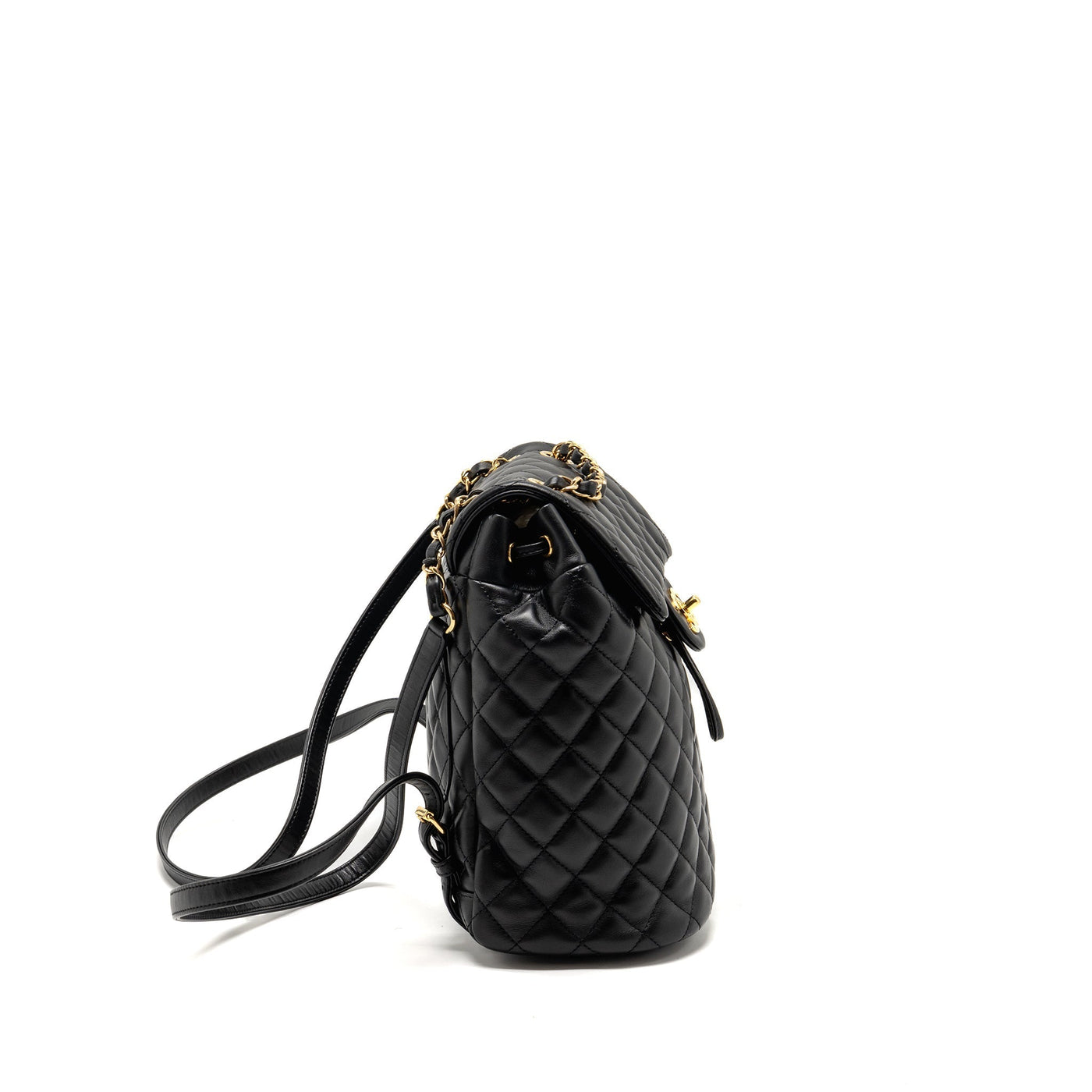 CHANEL URBAN SPIRIT FLAP BACKPACK LAMBSKIN BLACK GHW