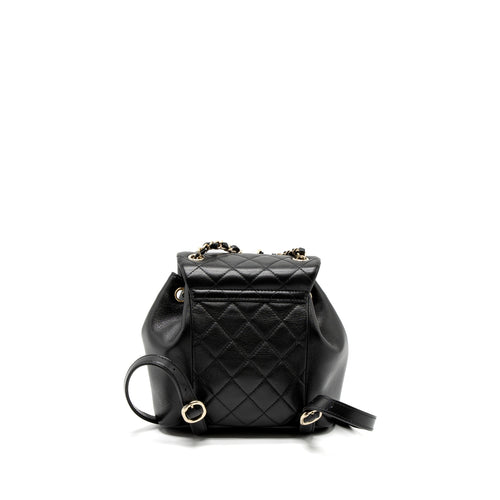 CHANEL 23C DUMA MINI BACKPACK CALFSKIN BLACK LGHW (MICROCHIP)
