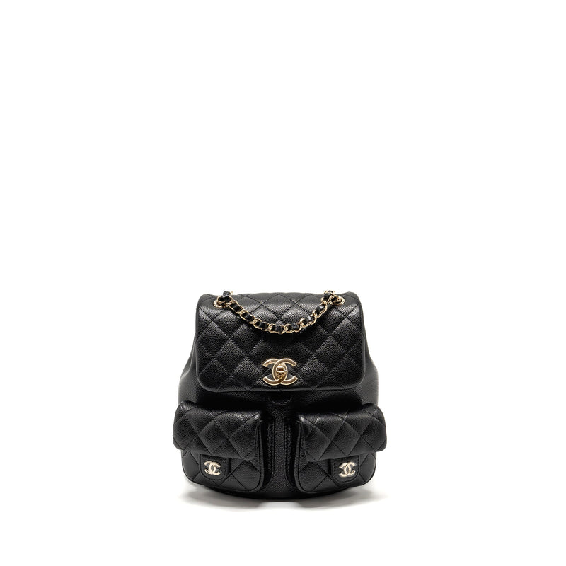CHANEL TRIPLE PACK DUMA BACKPACK CAVIAR BLACK LGHW (MICROCHIP)