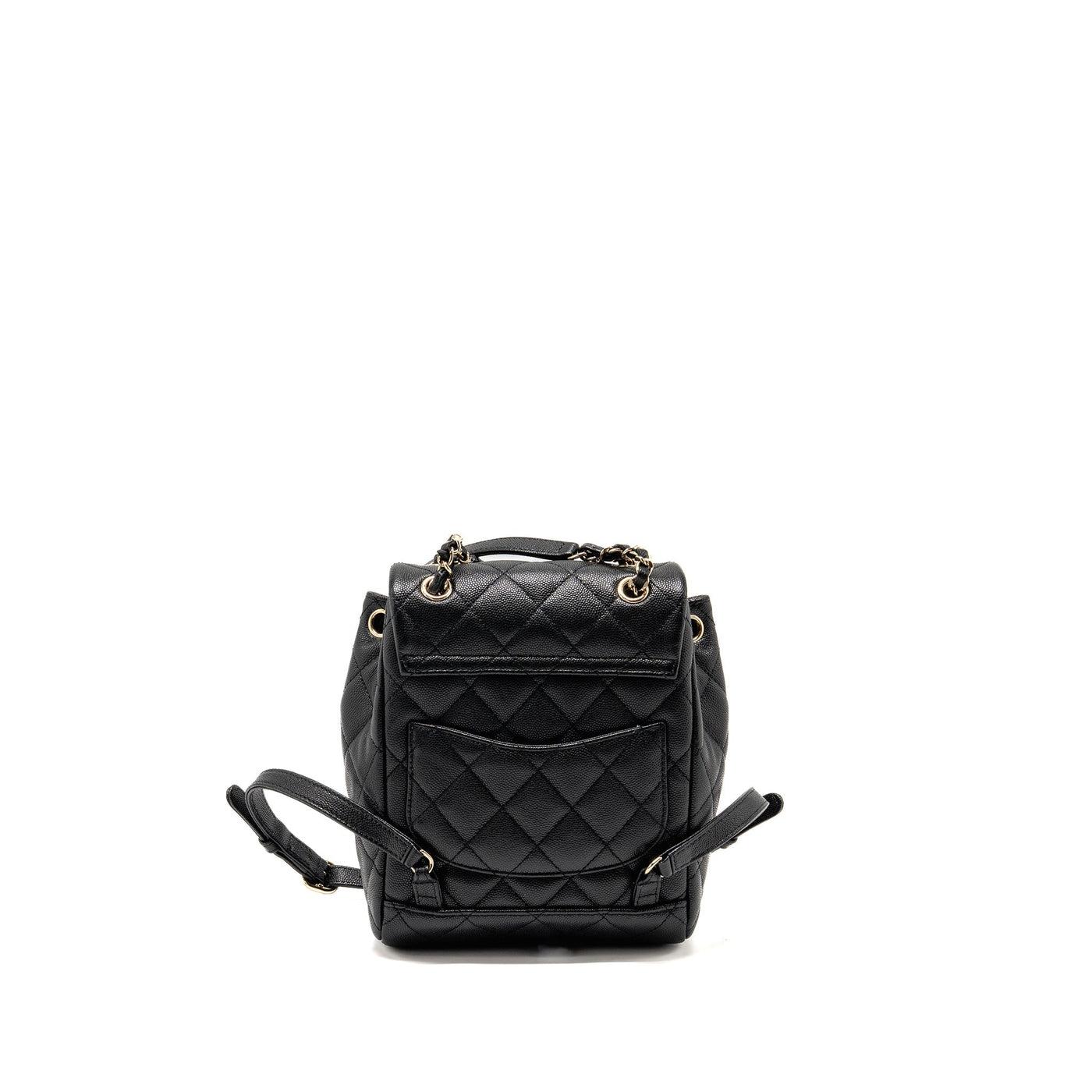 CHANEL QUILTED MINI BACKPACK CAVIAR BLACK LGHW (MICROCHIP)