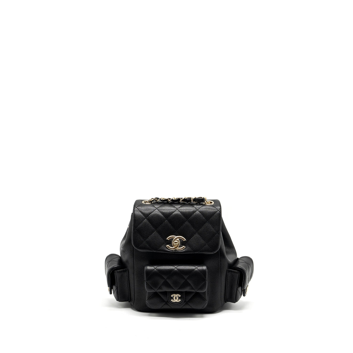 CHANEL 23K TRIPLE POCKET BACKPACK CAVIAR BLACK LGHW (MICROCHIP)