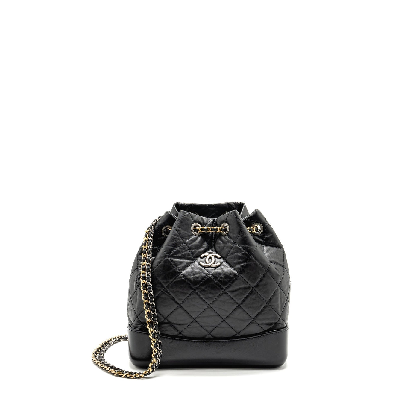 CHANEL SMALL GABRIELLE BACKPACK CALFSKIN BLACK MULTICOLOUR HARDWARE (MICROCHIP)