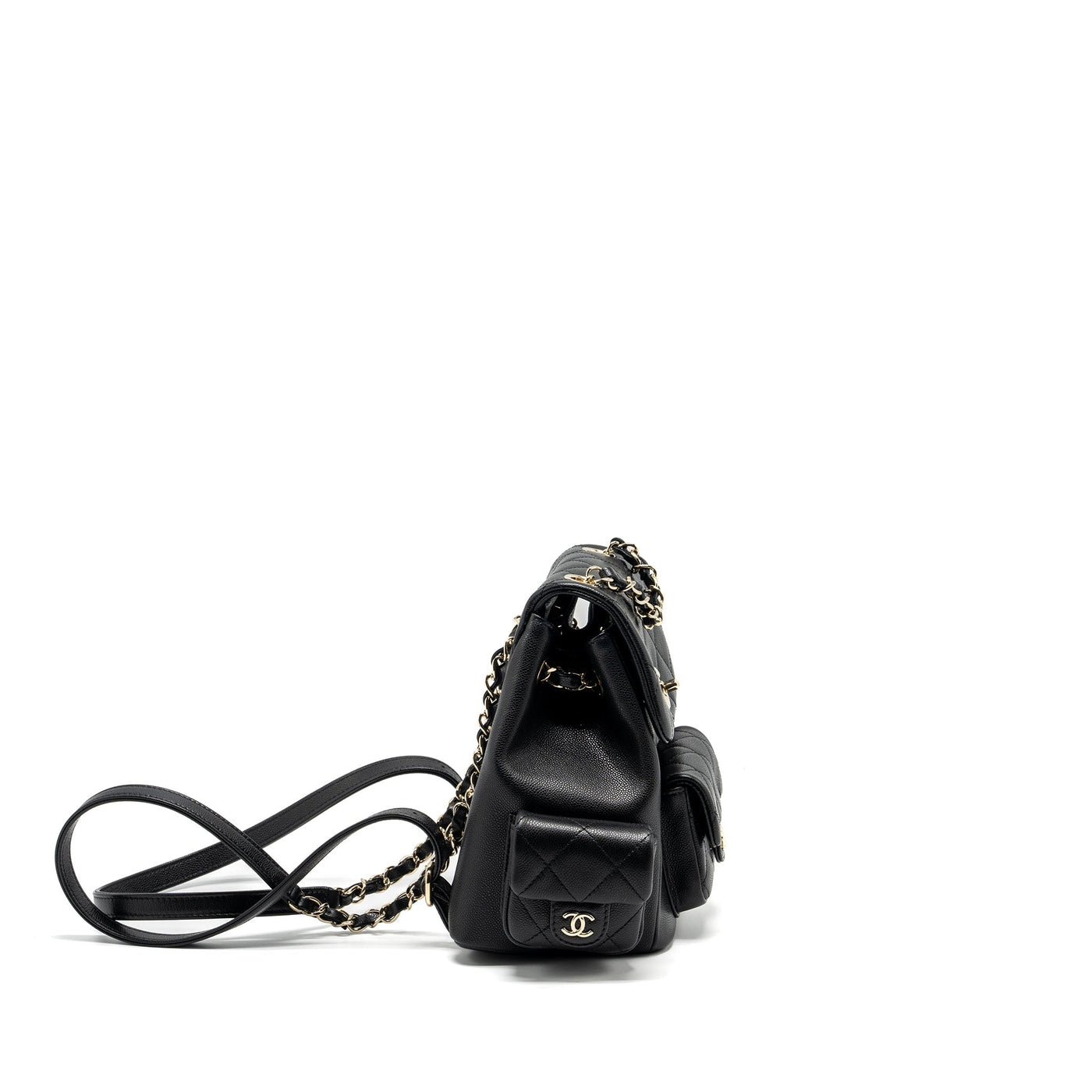 CHANEL TRIPLE POCKET BACKPACK CAVIAR BLACK LGHW (MICROCHIP)