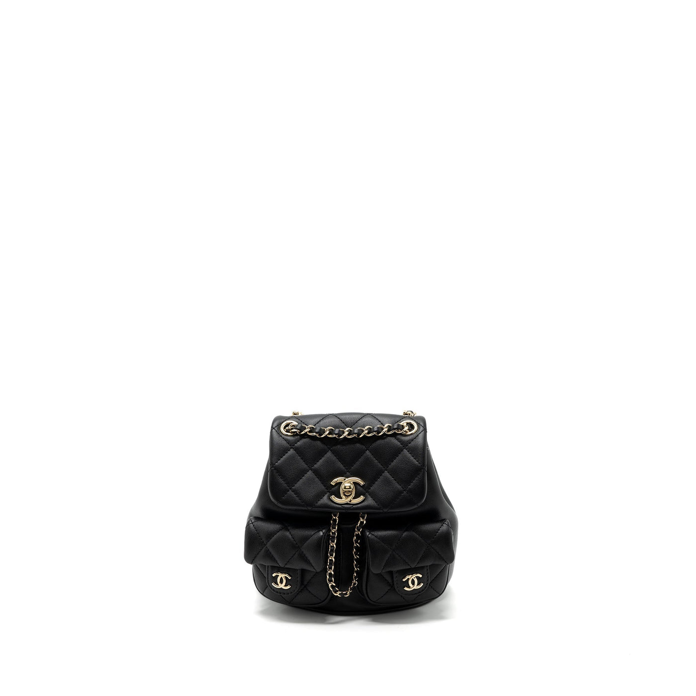 CHANEL 23A MINI TRIPLE PACK BACKPACK CALFSKIN BLACK LGHW (MICROCHIP )