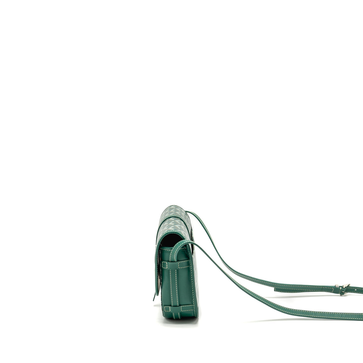 GOYARD BELVEDERE PM MESSENGER BAG GOYARDLINE CANVAS GREEN SHW