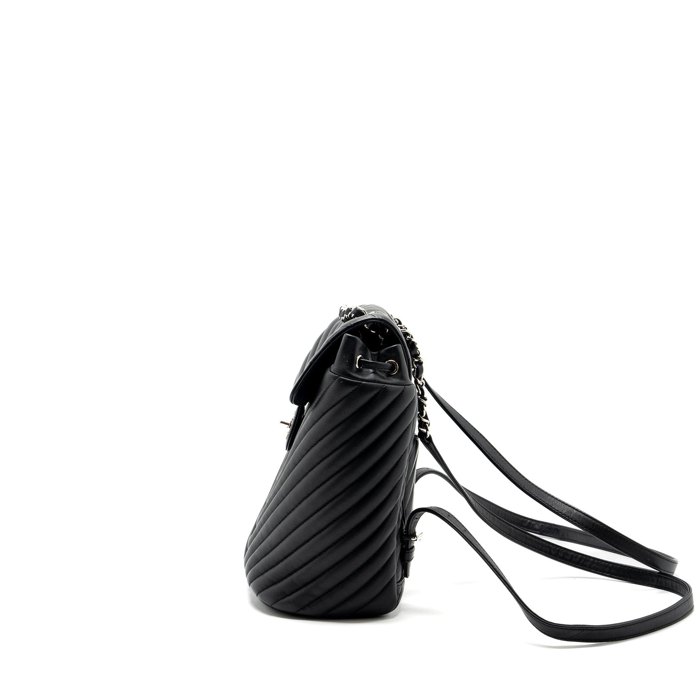 CHANEL SMALL URBAN SPIRIT  BACKPACK CHEVRON CALFSKIN BLACK SHW