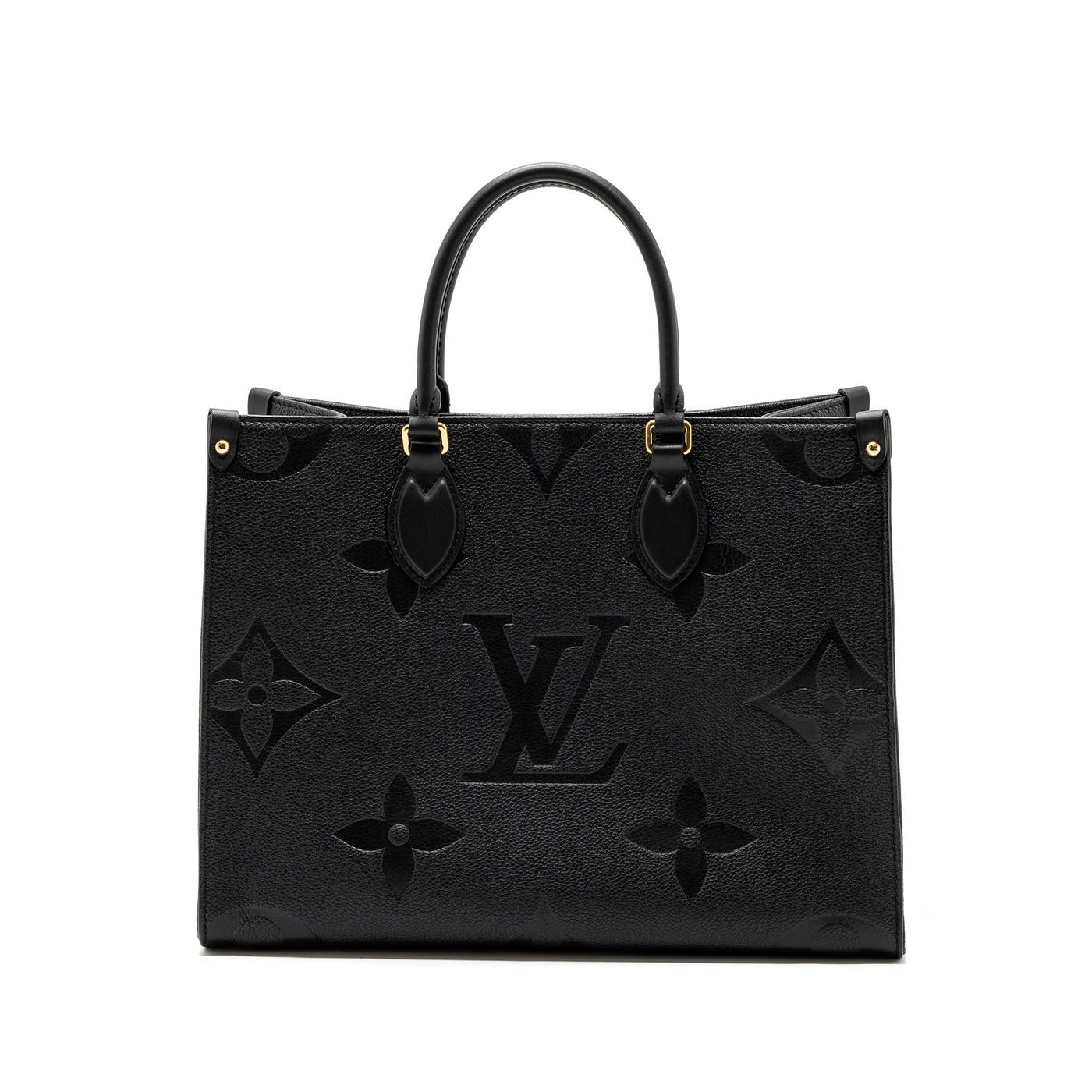 LOUIS VUITTON ONTHEGO MM MONOGRAM EMPRENITE BLACK GHW (NEW VERSION)