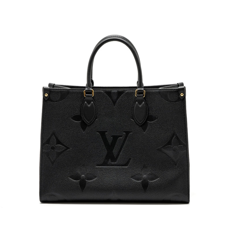 LOUIS VUITTON ONTHEGO MM MONOGRAM EMPRENITE BLACK GHW (NEW VERSION)