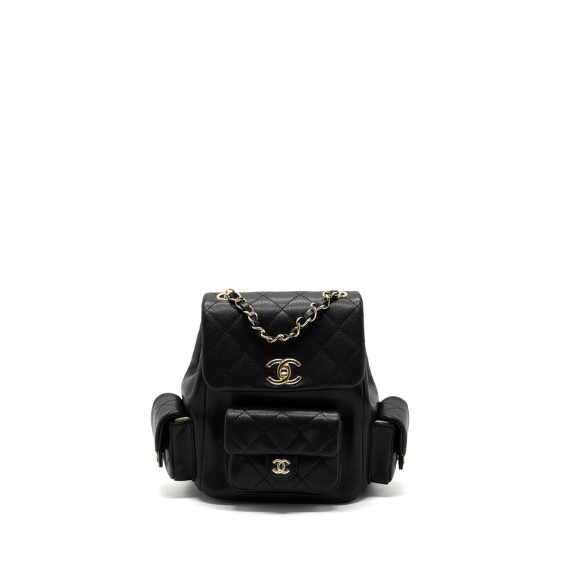 CHANEL 23K TRIPLE POCKET BACKPACK CAVIAR BLACK LGHW(MICROCHIP)