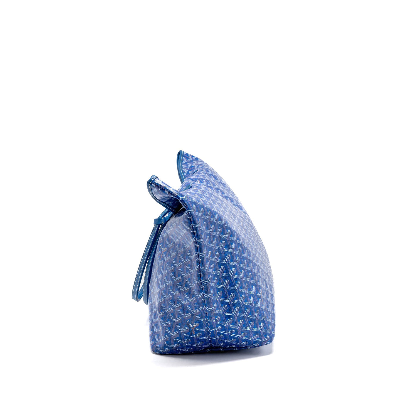 GOYARD SAINT LOUIS GM TOTE BAG GOYARDINE CANVAS/CALFSKIN LEATHER BLUE SHW