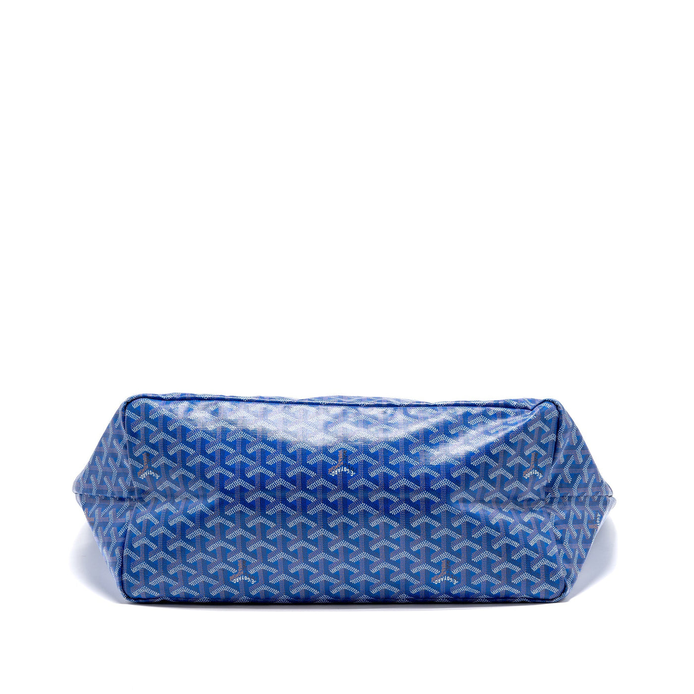 GOYARD SAINT LOUIS GM TOTE BAG GOYARDINE CANVAS/CALFSKIN LEATHER BLUE SHW