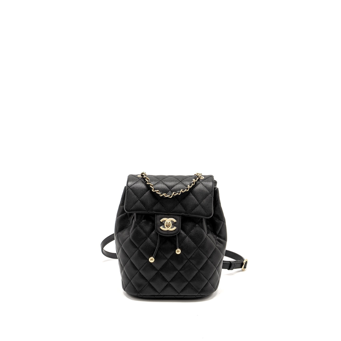 CHANEL 23S QUILTED MINI BACKPACK CAVIAR BLACK LGHW (MICROCHIP)