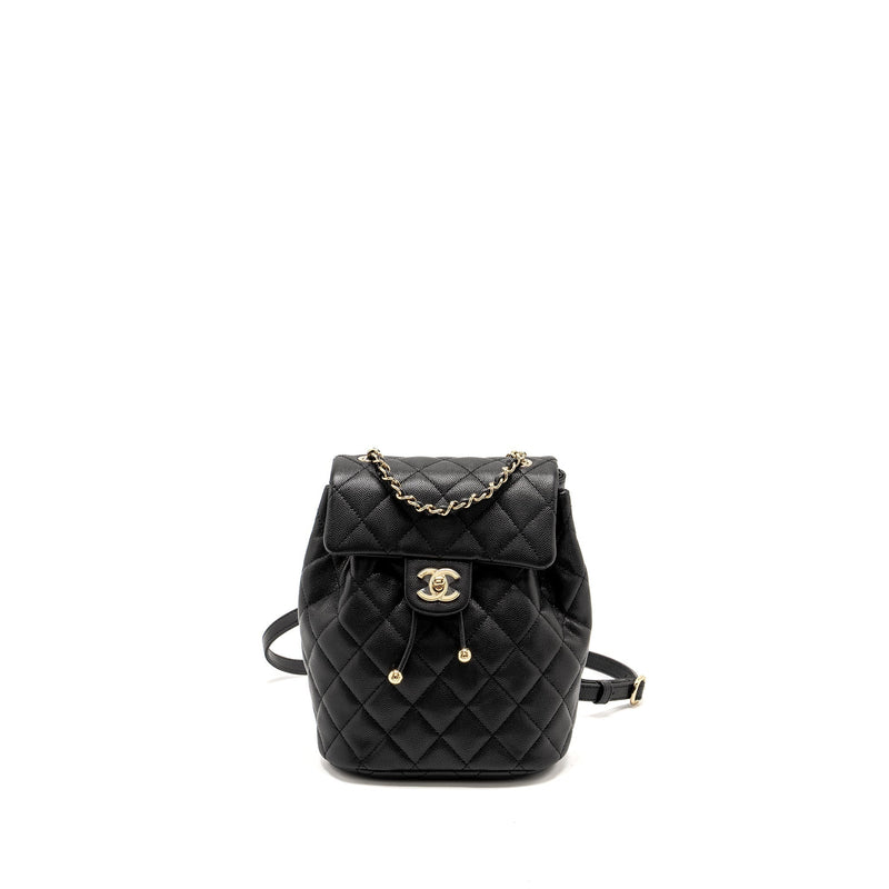 CHANEL 23S QUILTED MINI BACKPACK CAVIAR BLACK LGHW (MICROCHIP)