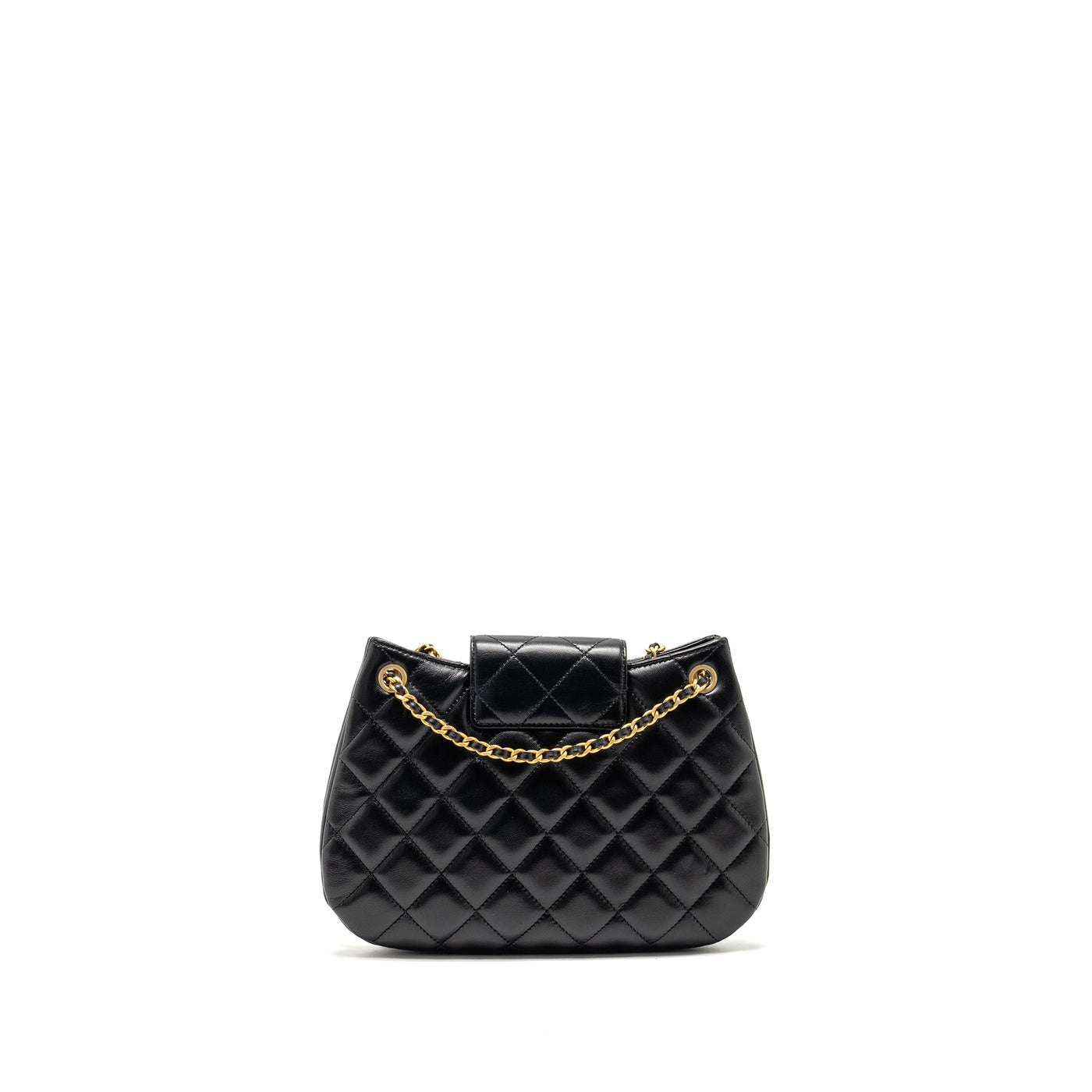 CHANEL 24C QUILTED SMALL MESSENGER BAG BLACK LAMBSKIN GHW (MICROCHIP)