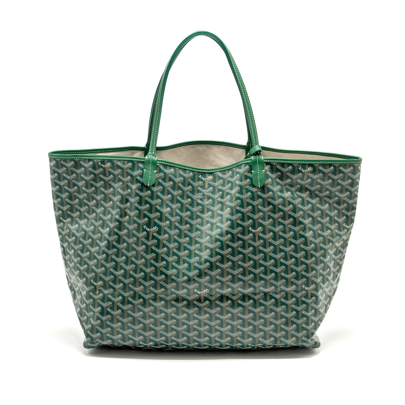 GOYARD SAINT LOUIS GM TOTE BAG CANVAS / CALFSKIN GREEN SHW