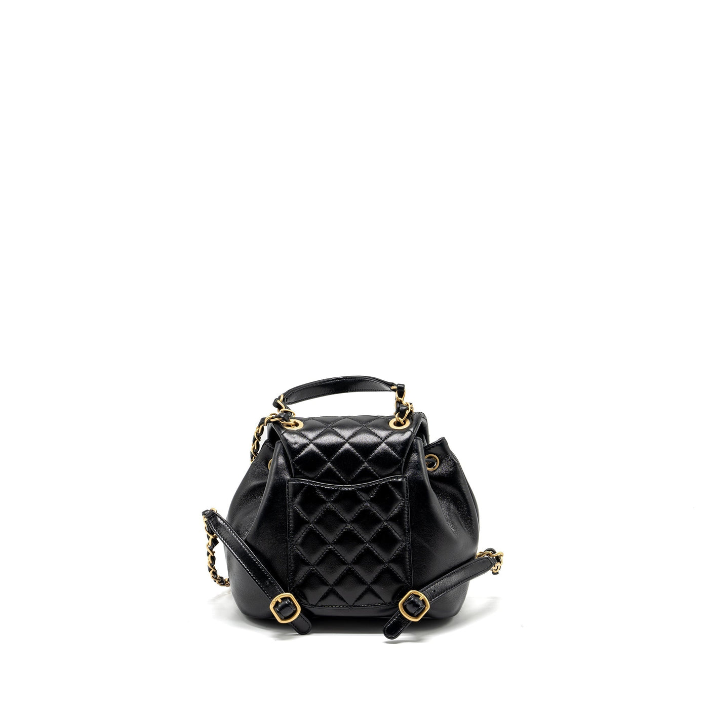 CHANEL 23K MINI BACKPACK LAMBSKIN BLACK GHW (MICROCHIP)
